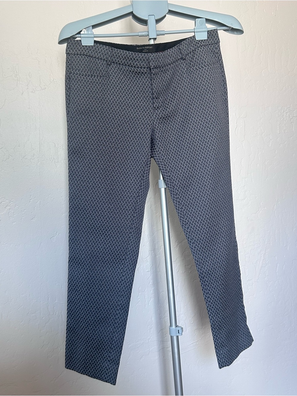 Banana Republic Navy Patterned Slim Chinos
